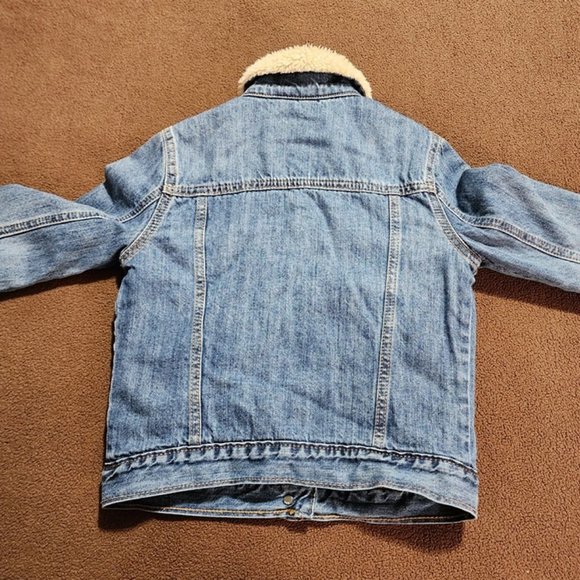Gap Denim Girl's Blue Trucker Sherpa Jacket Size Medium - Picture 7 of 10